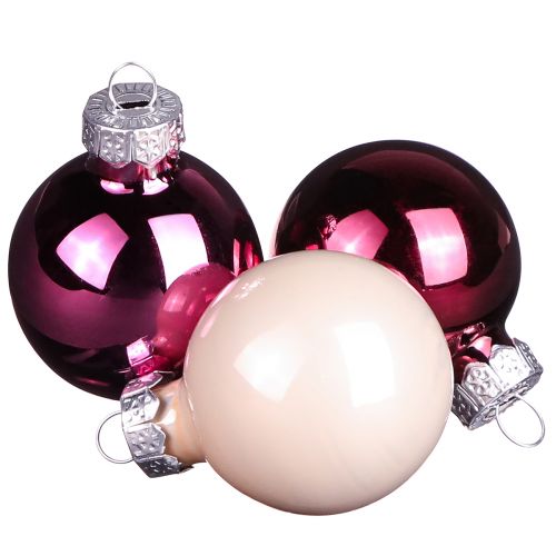 Artikel Weihnachtskugeln Glas Mini Berry Beige Rosa Ø3cm 22 St