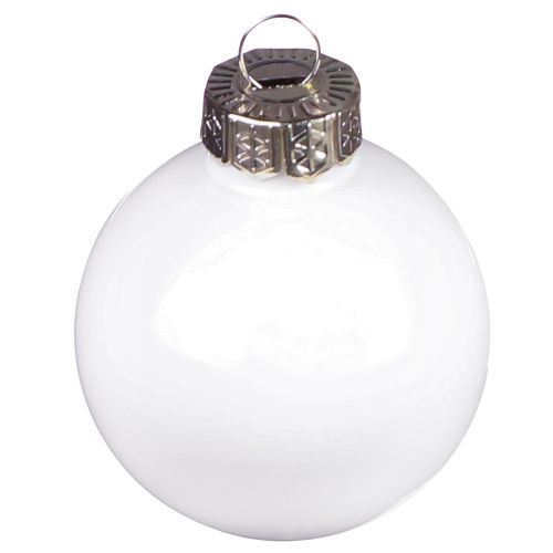 Floristik24 Weihnachtskugeln Glas Weiß Matt Emaille Ø4cm 24 St