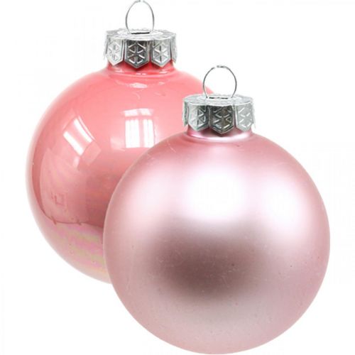 Floristik24 Weihnachtskugeln Glas Rosa Creme Glaskugeln Ø6cm 28St