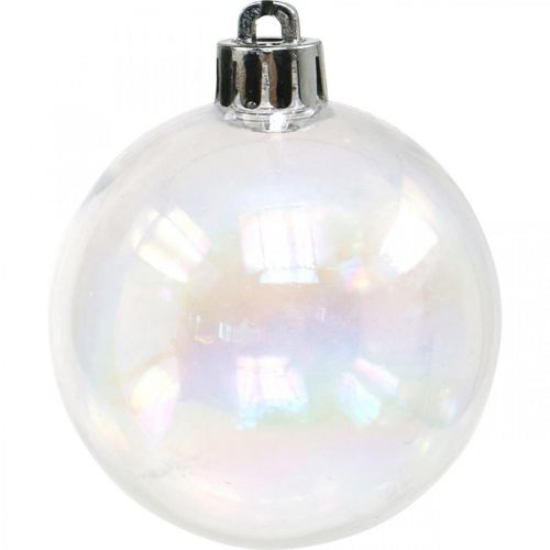 Floristik24 Weihnachtskugeln Kunststoff Transparent Irisierend Ø6cm 12St