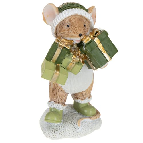 Weihnachtsmäuse Deko Maus Grün Braun H8cm 2 St | Floristik24.de