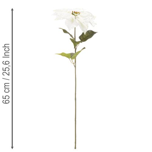 Weihnachtsstern künstlich Weiß Großer Blütenzweig Dekoration 65cm 2St | Floristik24.de