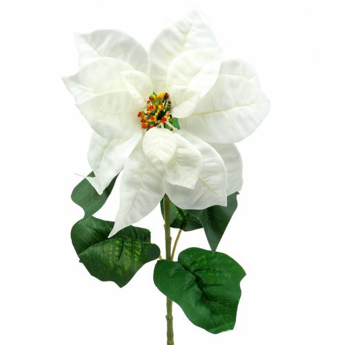 Künstlicher Weihnachtsstern Christstern Poinsettie Kunstblume Dekopflanze Weiß 