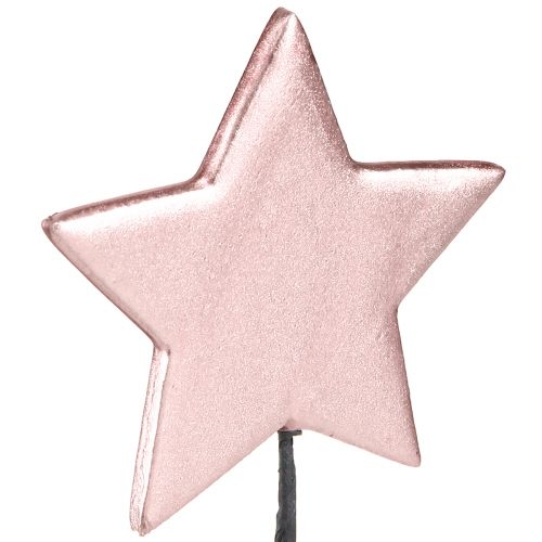 Floristik24 Weihnachtssterne am Stab Rosa Ø7cm – 2. Wahl – 24 St