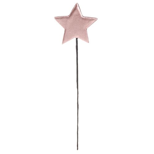 Floristik24 Weihnachtssterne am Stab Rosa Ø7cm – 2. Wahl – 24 St