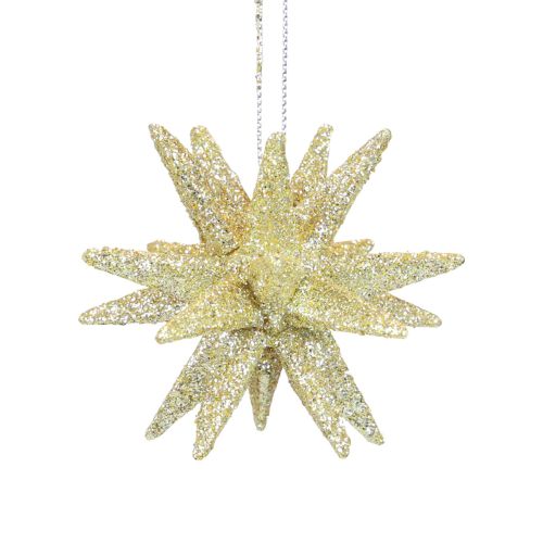 Floristik24 Weihnachtssterne Weihnachtsschmuck Gold Glitter Ø7cm 6 St