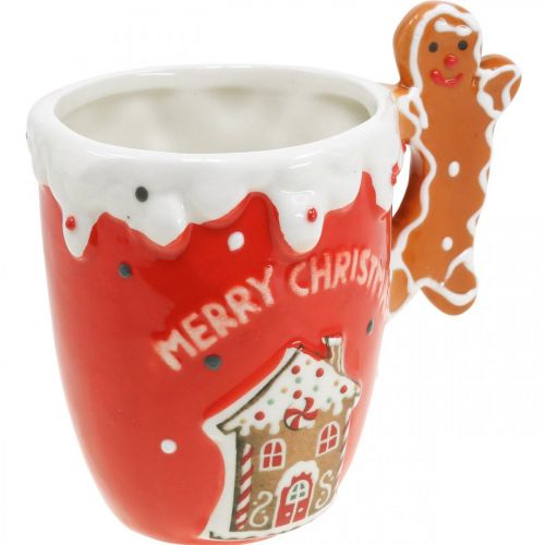Floristik24 Weihnachtstasse Tasse Merry Christmas Rot Keramik H10,5cm