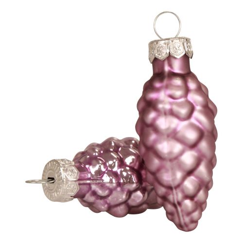 Floristik24 Weihnachtszapfen Glas Lila Glaszapfen Weihnachten 6,5cm 10 St