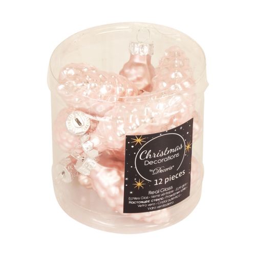 Artikel Weihnachtszapfen Glas Rosa Glaszapfen Weihnachten 6,5cm 10St