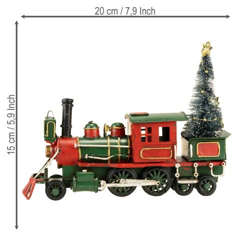 Artikel Weihnachtszug mit Tanne Lokomotive Weihnachten Grün 20cm
