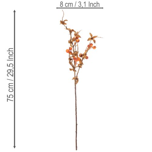 Künstlicher Weißdornzweig Herbstliche Dekoration 75cm | Floristik24.de