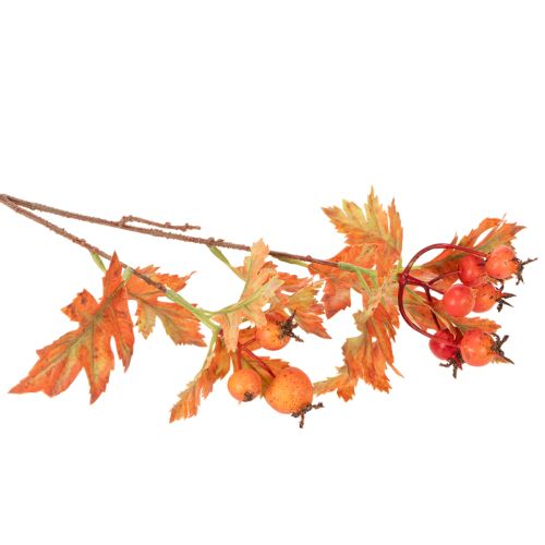 Künstlicher Zweig Weißdorn mit Blättern und Beeren 62cm | Floristik24.de