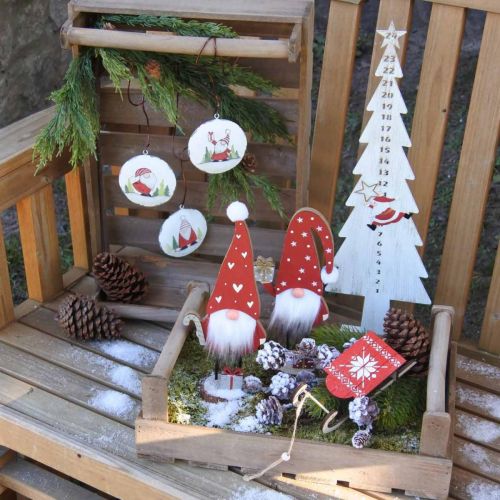 Floristik24 Wichtel aus Holz Deko Weihnachtswichtel H26/30cm 2St