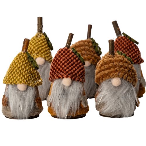 Wichtel Figur Set mit Strickmütze Eichel 10cm 6St