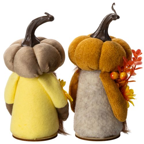 Herbstfigur Kürbiswichtel mit Sonnenblume und Bart 16cm 2St | Floristik24.de