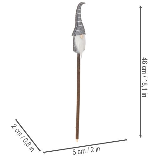 Wichtel Dekofigur mit gestreifter Mütze auf Holzstab 46cm 6St | Floristik24.de
