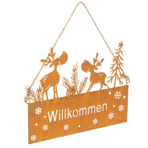 Willkommensschild Edelrost Rentier Winterdeko L22cm 2St kaufen | Floristik24.de