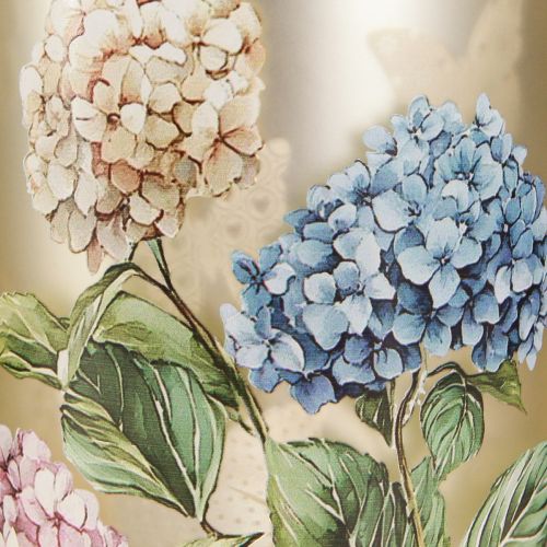 Floristik24 Teelichthalter Glasdekoration mit Blütenmotiv für harmonische Wohnmomente 18cm