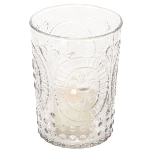 Windlicht Glas Kerzenglas Teelichthalter Glas Ø7,5cm H10cm | Floristik24.de