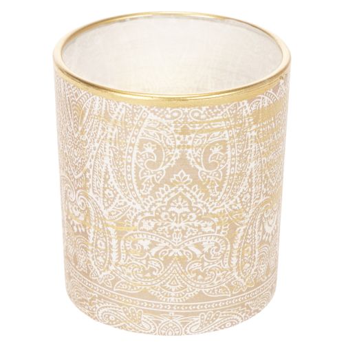 Windlicht Glas Teelichthalter Paisley Muster Ø8cm H9cm 2St | Floristik24.de