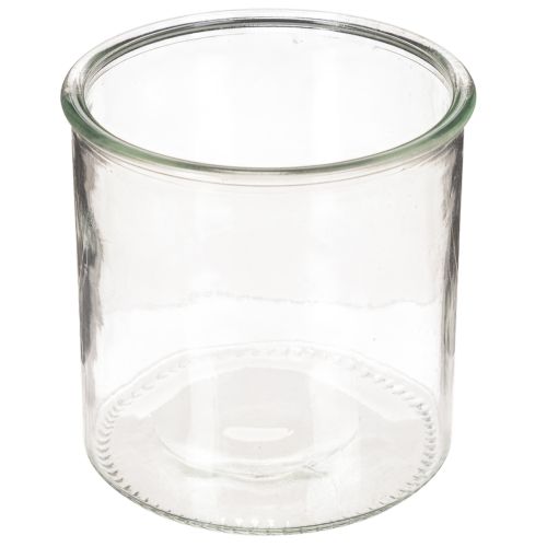 Glas Windlicht rund klares Glas vielseitig einsetzbar 12cm 2St
