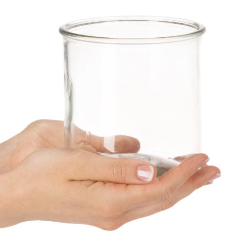 Glas Windlicht rund klares Glas vielseitig einsetzbar 12cm 2St | Floristik24.de