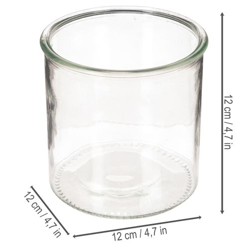 Glas Windlicht rund klares Glas vielseitig einsetzbar 12cm 2St | Floristik24.de