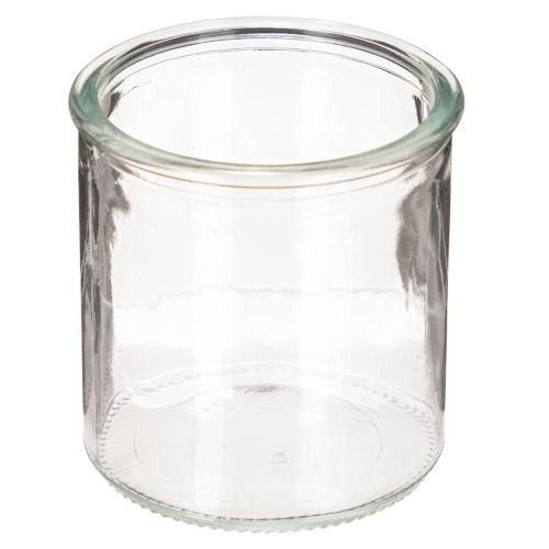 Glaswindlicht rund klares Glas Teelichthalter 8cm 3St kaufen | Floristik24.de