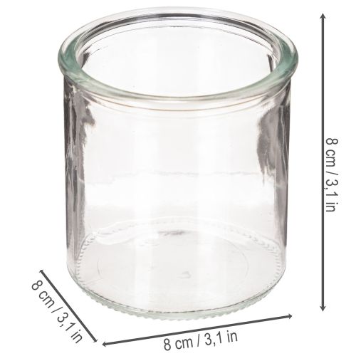 Glaswindlicht rund klares Glas Teelichthalter 8cm 3St | Floristik24.de