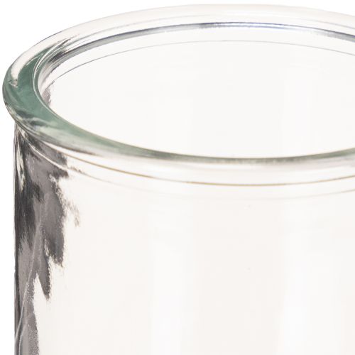 Glaswindlicht rund klares Glas Teelichthalter 8cm 3St | Floristik24.de