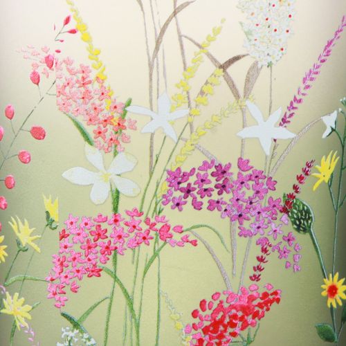 Floristik24 Windlicht Glas mit bunten Blumen Sommer H12,5cm 3 St