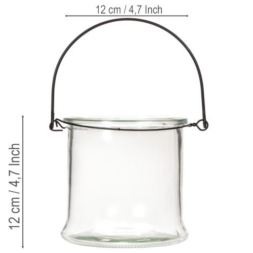 Windlicht Glas zum Hängen Ø12cm H12,5cm 2St | Floristik24.de
