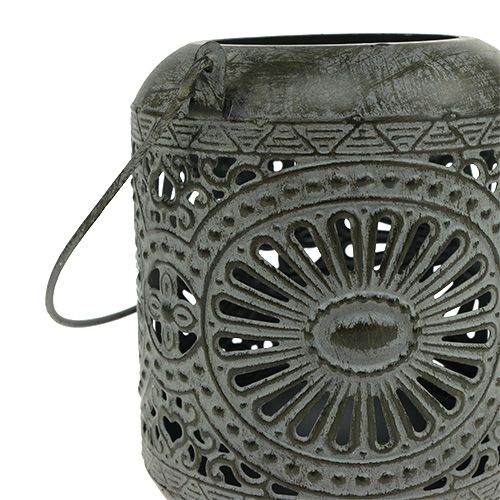 Floristik24 Windlicht Grau Ø9cm H11,5cm