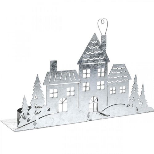 Teelichthalter Häuser, Floristik24.de L20cm-06733 Weihnachtsdeko Metall