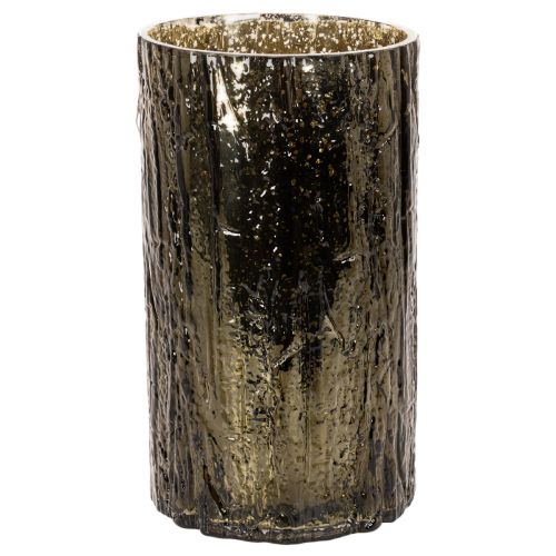 Windlicht Glas mit Hirsch Kopf und Baumreliefs Winterdeko 26cm | Floristik24.de