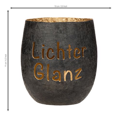 Artikel Windlicht Lichter Glanz mit goldener Innenfläche für Tischdekoration 11cm