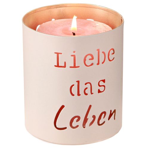 Artikel Windlicht „Liebe das Leben“ Beige Gold Ø13/10,5/9cm Set 3St