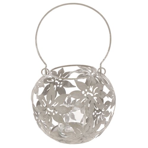 Windlicht Metall Hängedeko Deko Laterne Grau Ø14cm H13cm | Floristik24.de