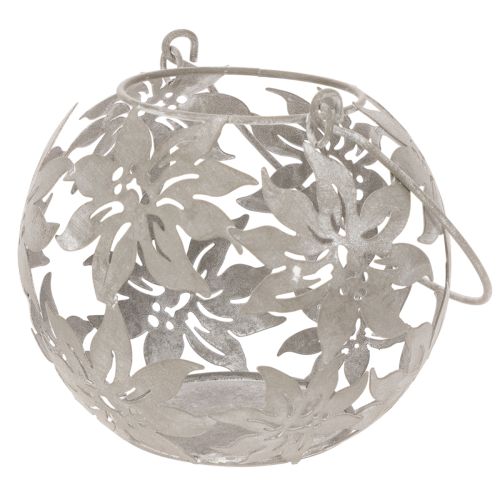 Windlicht Metall Hängedeko Deko Laterne Grau Ø14cm H13cm | Floristik24.de