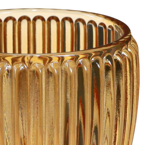 Artikel Windlicht Orange Kerzenhalter Glas Retro Ø7cm H7cm 6 St