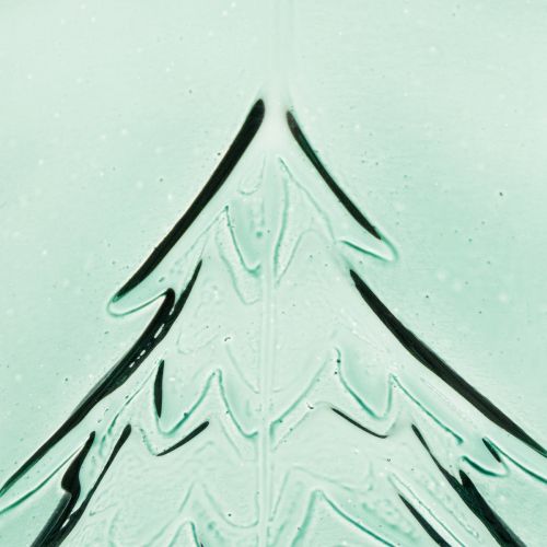 Windlicht Glas mit Tannen im Relief Weihnachtsdeko 16cm | Floristik24.de