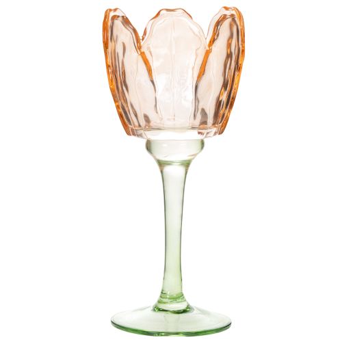 Artikel Teelichthalter Tulpe Glas Vintage Stil Romantische Wohnraumdekoration 20cm