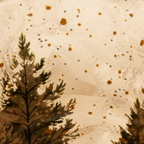 Windlicht Glas mit Tannenwald Teelichthalter Winterdeko 15cm | Floristik24.de