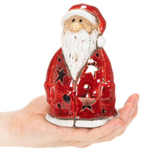 Nikolaus Dekofigur als Teelichthalter mit Sternen Tischdekoration 15cm kaufen | Floristik24.de