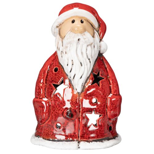Nikolaus Dekofigur als Teelichthalter mit Sternen Tischdekoration 15cm