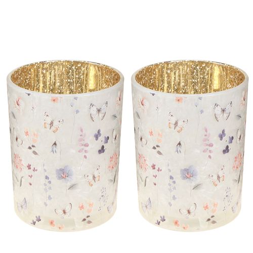 Artikel Windlicht Glasdekoration Schmetterlingsmotiv für gemütliche Wohnmomente 12,5cm 2St