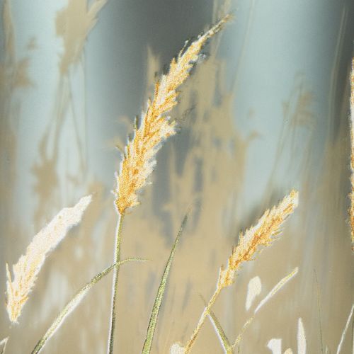 Floristik24 Elegantes Deko Windlicht mit Gräsermotiv für gemütliche Wohnakzente 12,5cm 2St.