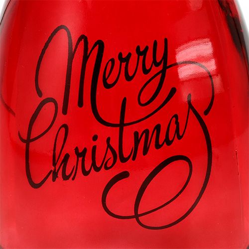 Floristik24 Windlicht mit Beleuchtung Rot Ø12cm H14,5cm