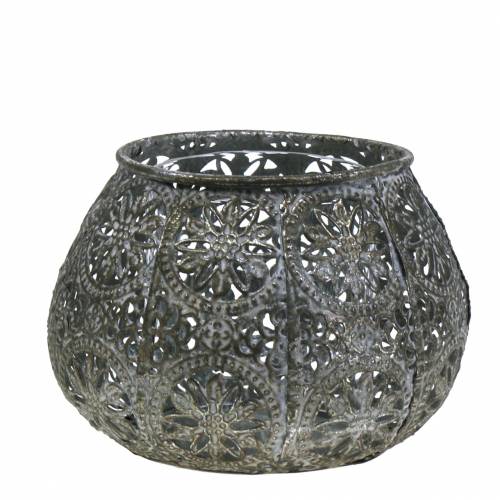 Floristik24 Windlicht Orient Antik Silber Ø13cm H9,5cm