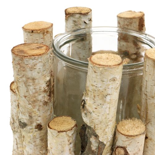 Floristik24 Windlicht Birke Ø17cm H17cm